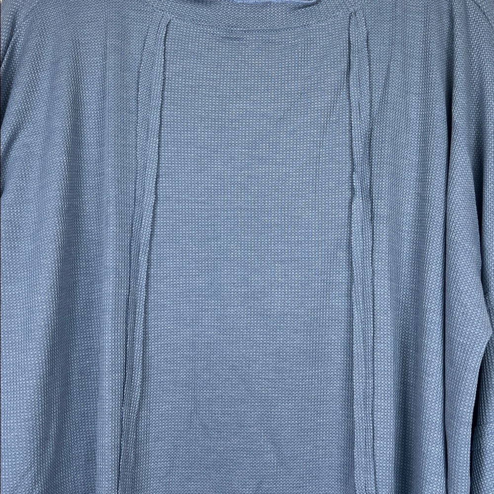 Slate blue high neck long sleeve top, size 3X - Picture 5 of 7